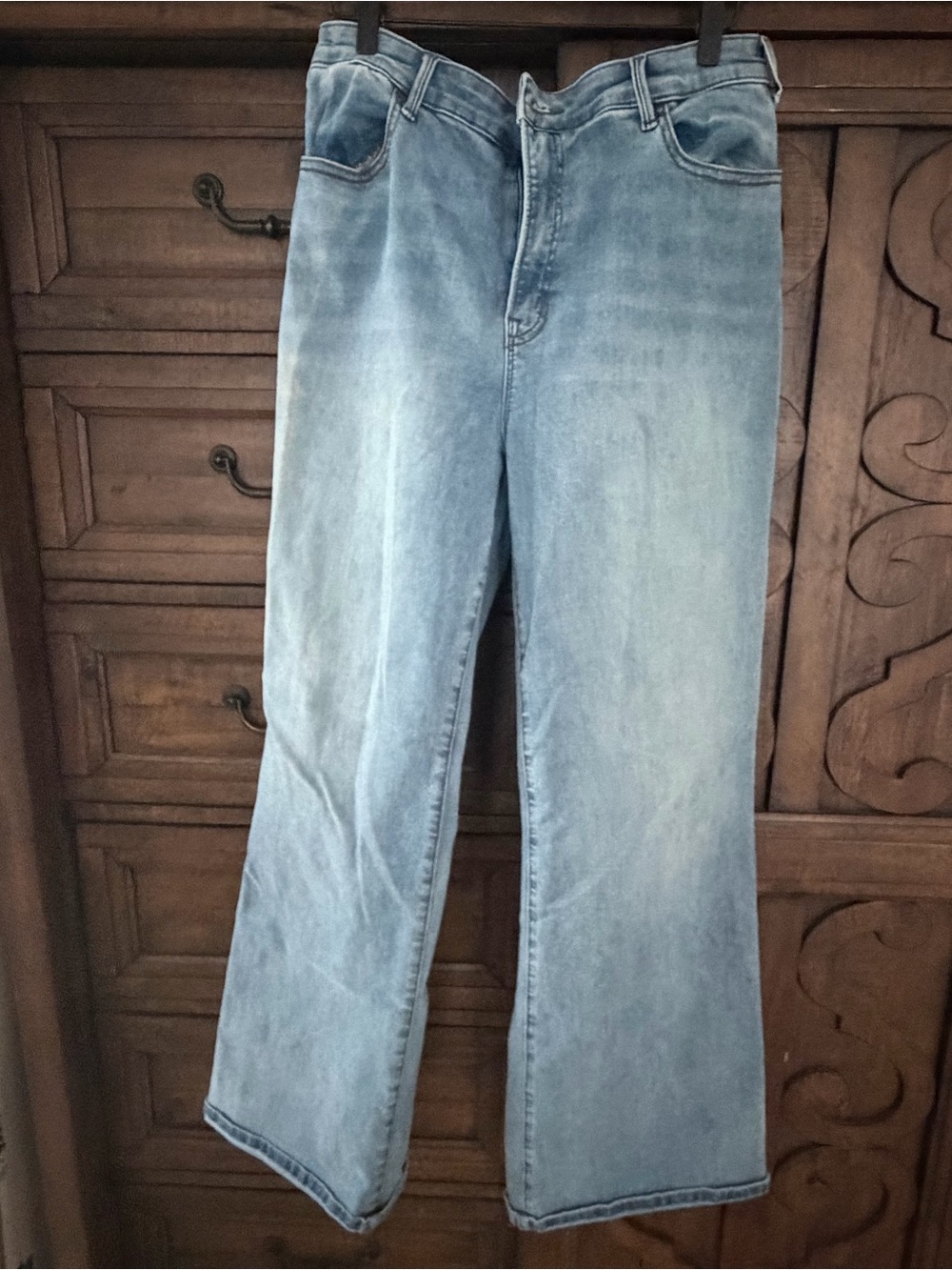 Boston Proper Light Wash Wide-Leg Jeans